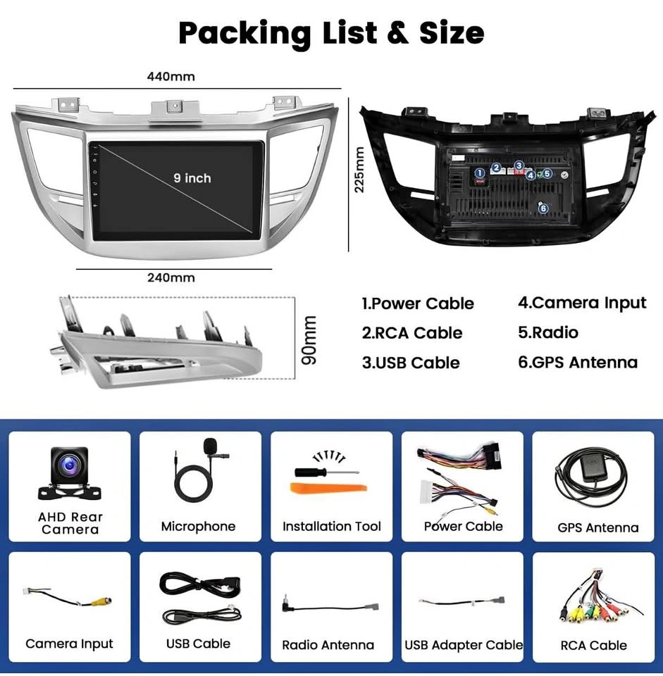 For Hyundai Tucson 2015–2018 Android 13 Car Radio Upgrade