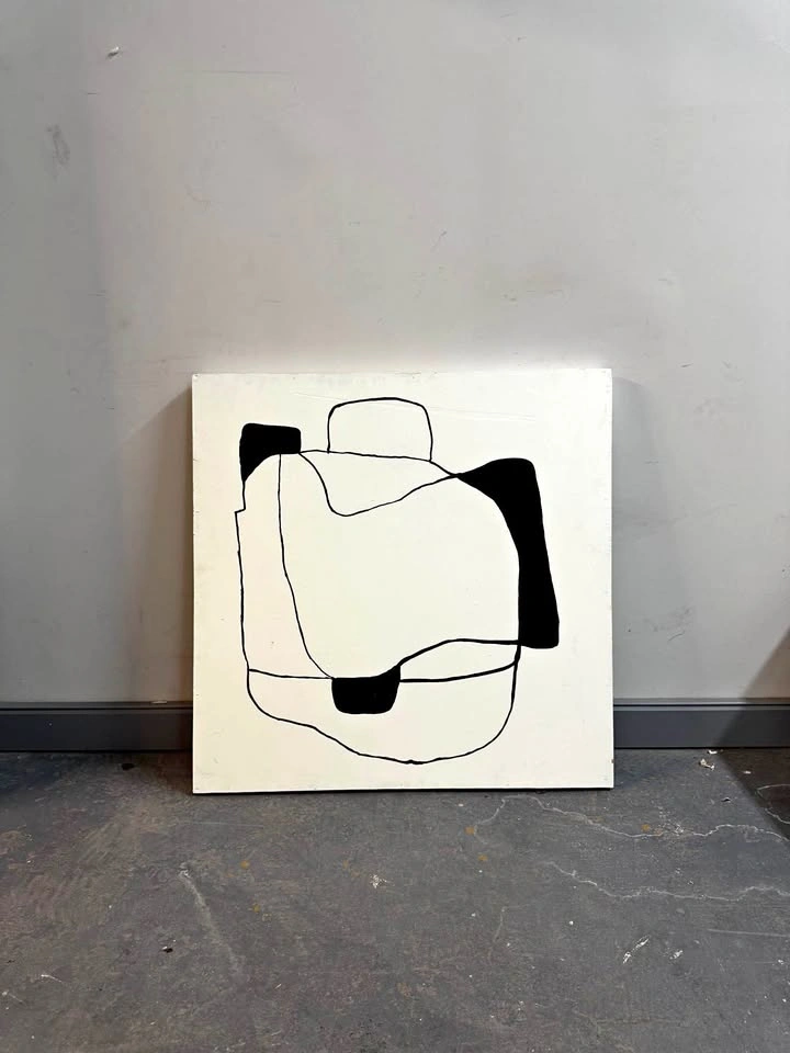 Ink drawing on canvas