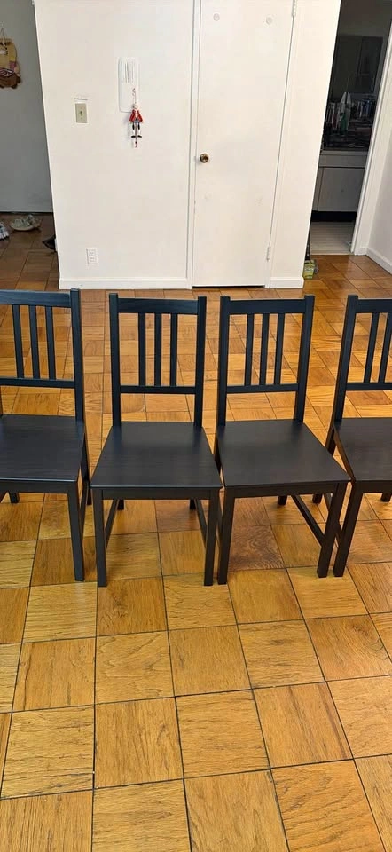 Dining Table and IKEA STEFAN Chairs (Set of 4)
