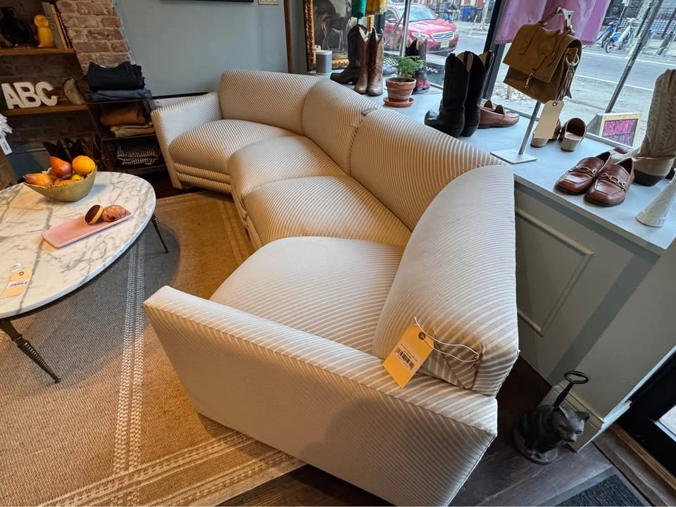 Vintage 1980s Postmodern Curved Sectional Sofa - photo 2