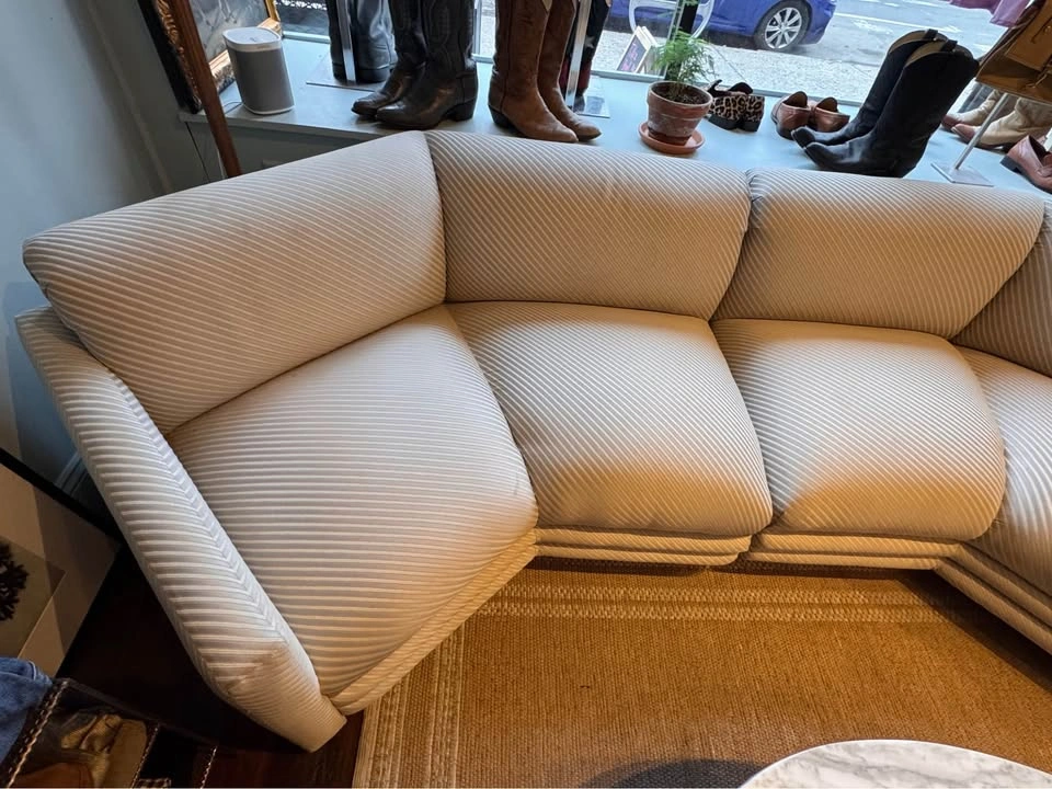 Vintage 1980s Postmodern Curved Sectional Sofa - photo 4