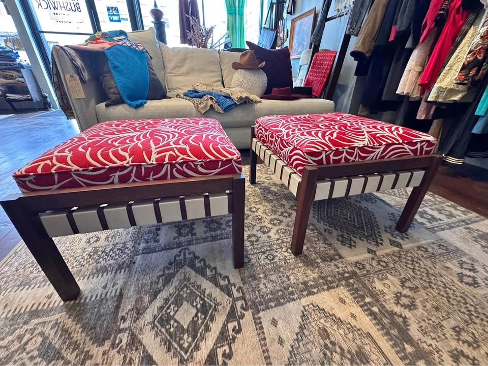 MCM Red Ottomans