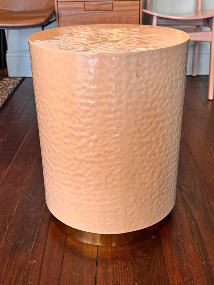 Metal Cylinder Accent Table
