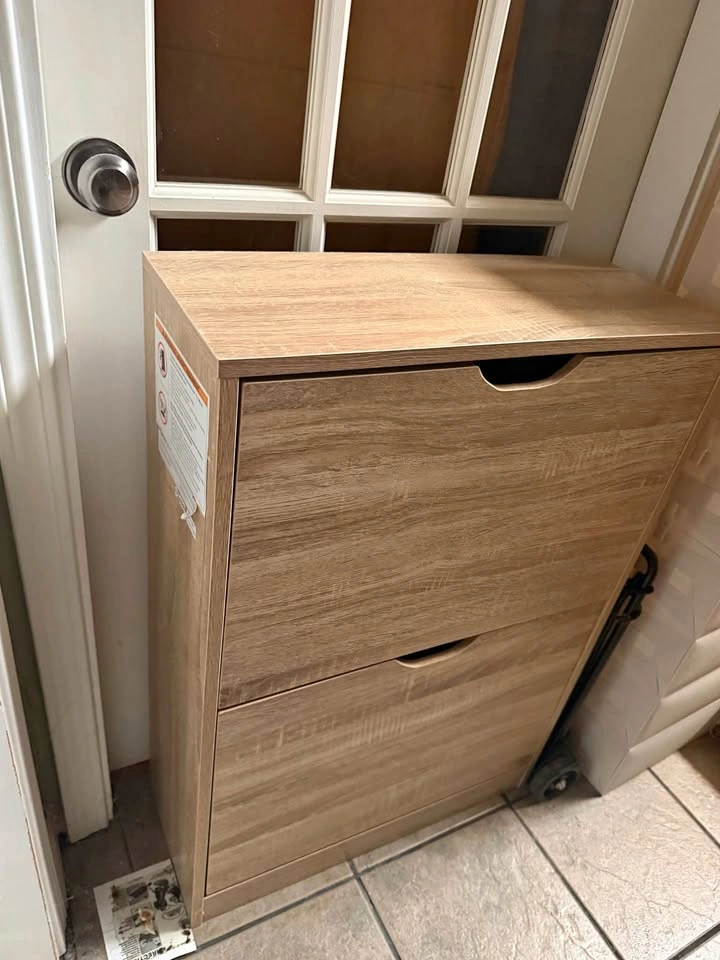 2-Tier Wooden Shoe Cabinet / Shoe Storage Organizer