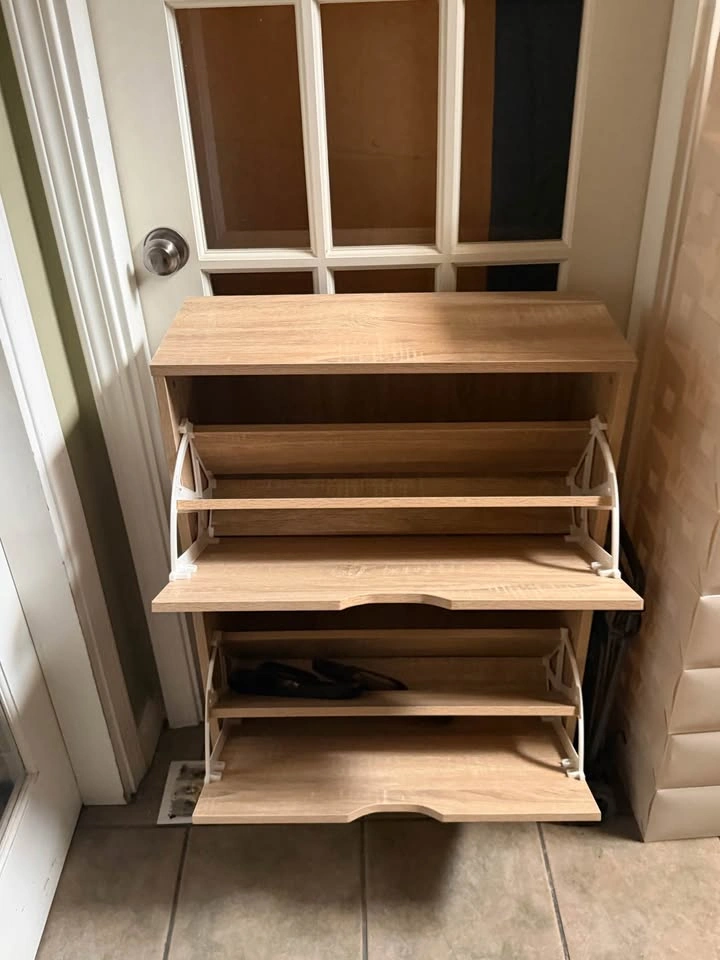 2-Tier Wooden Shoe Cabinet / Shoe Storage Organizer - photo 2