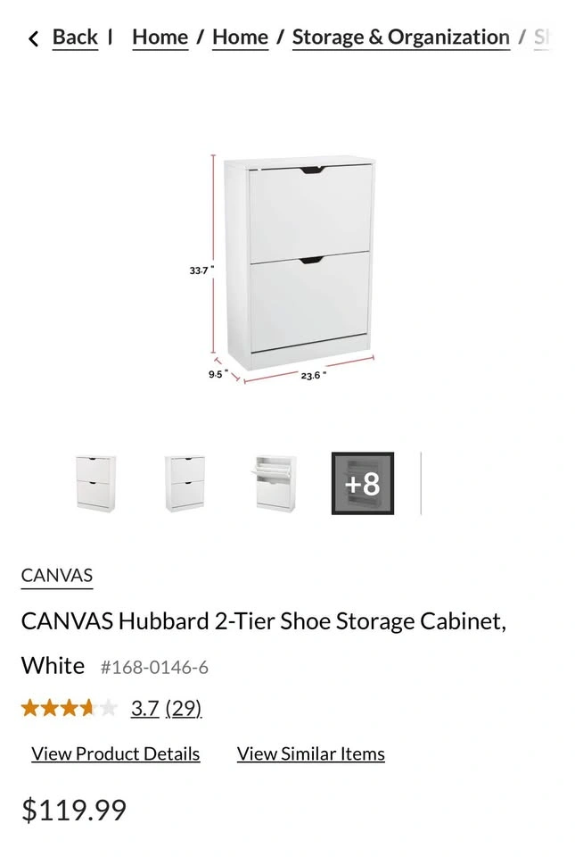 2-Tier Wooden Shoe Cabinet / Shoe Storage Organizer - photo 5