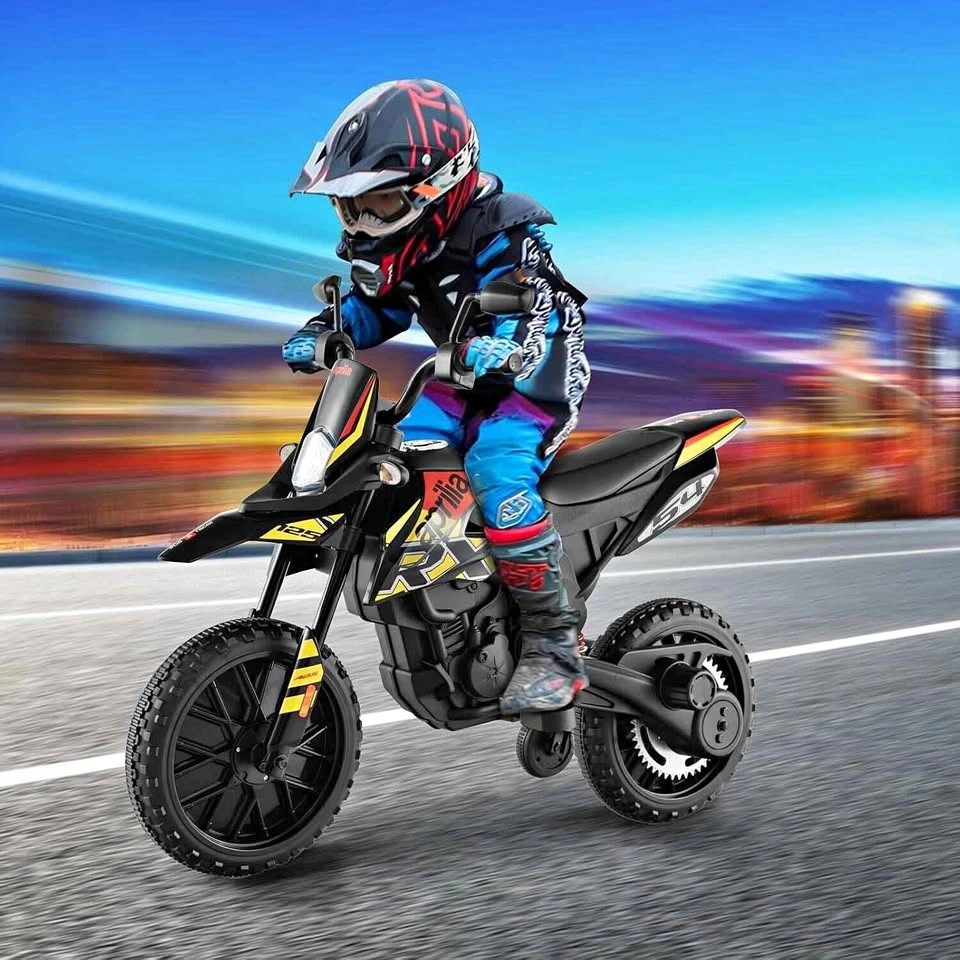 OLAKIDS Kids Motorcycle, Licensed Aprilia RX125 12V