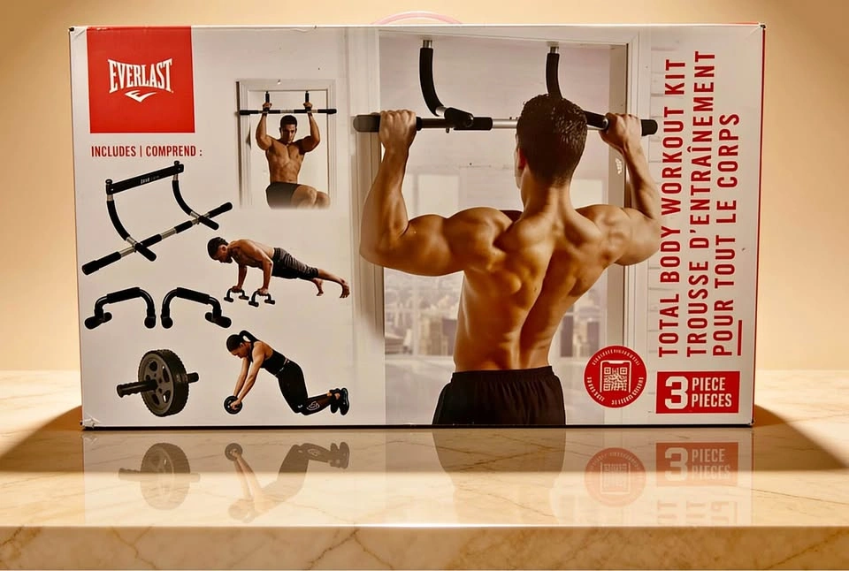 NEW Everlast Total Body Workout Kit – Pull-Up Bar, Push-Up Bars