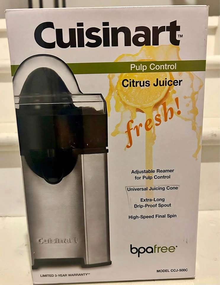 Brand New Cuisinart Citrus Juicer CCJ-500C – Pulp Control