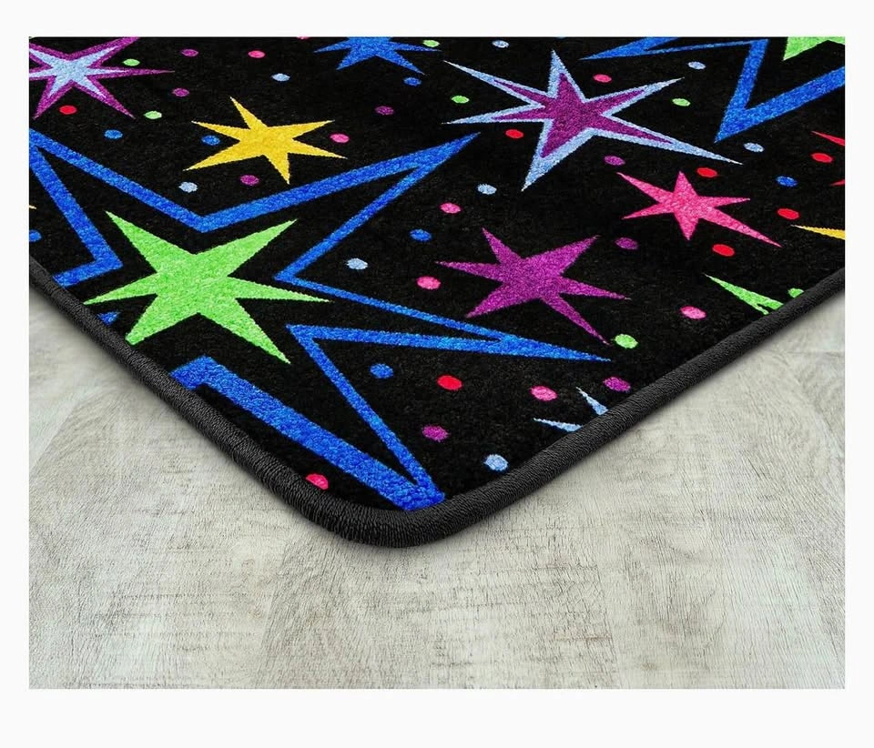 Joy Carpets Kapow Fluorescent Blacklight Rug – 6’ × 6’ - photo 2