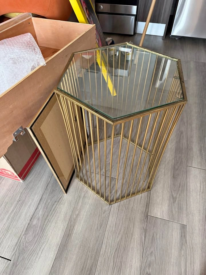 Gold end table