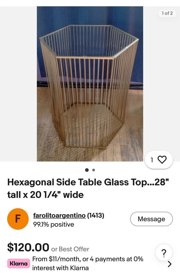 Gold end table - photo 4