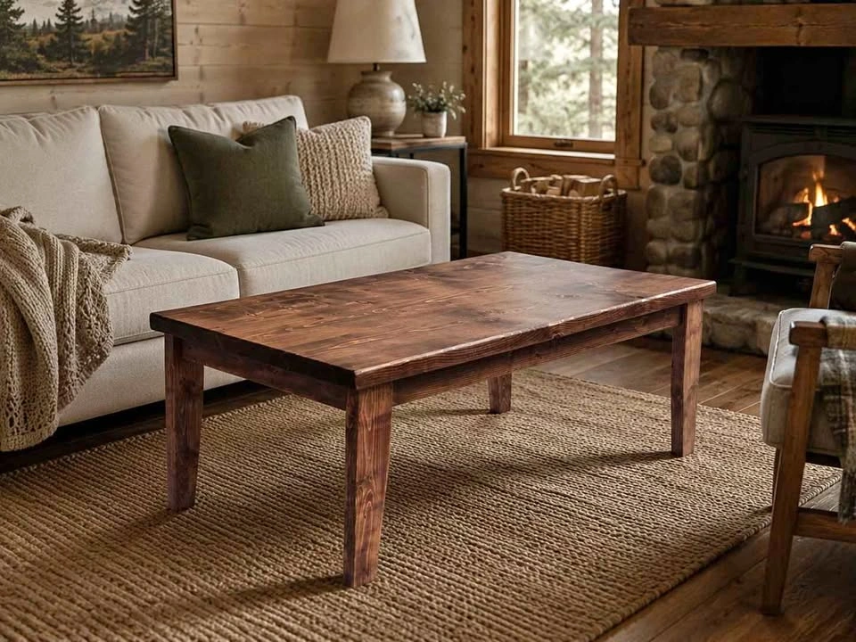Solid Wood HandMade Coffee Table Modern Rustic