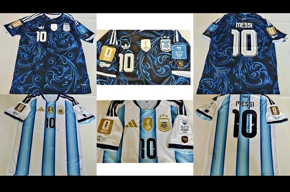 Messi Argentina jerseys with all arm patches