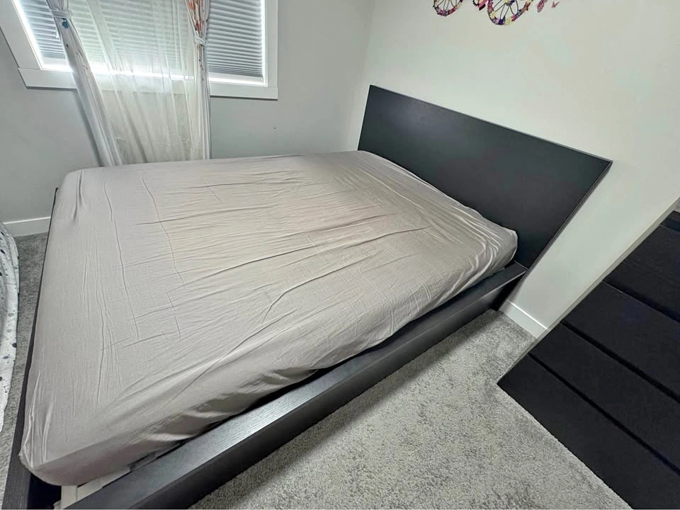 Queen size bed with storage and matching dresser