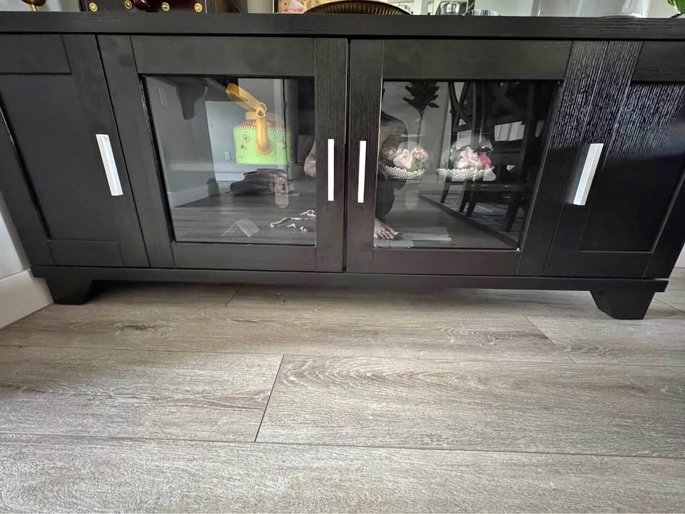 60 inch dark brown cabinet / table