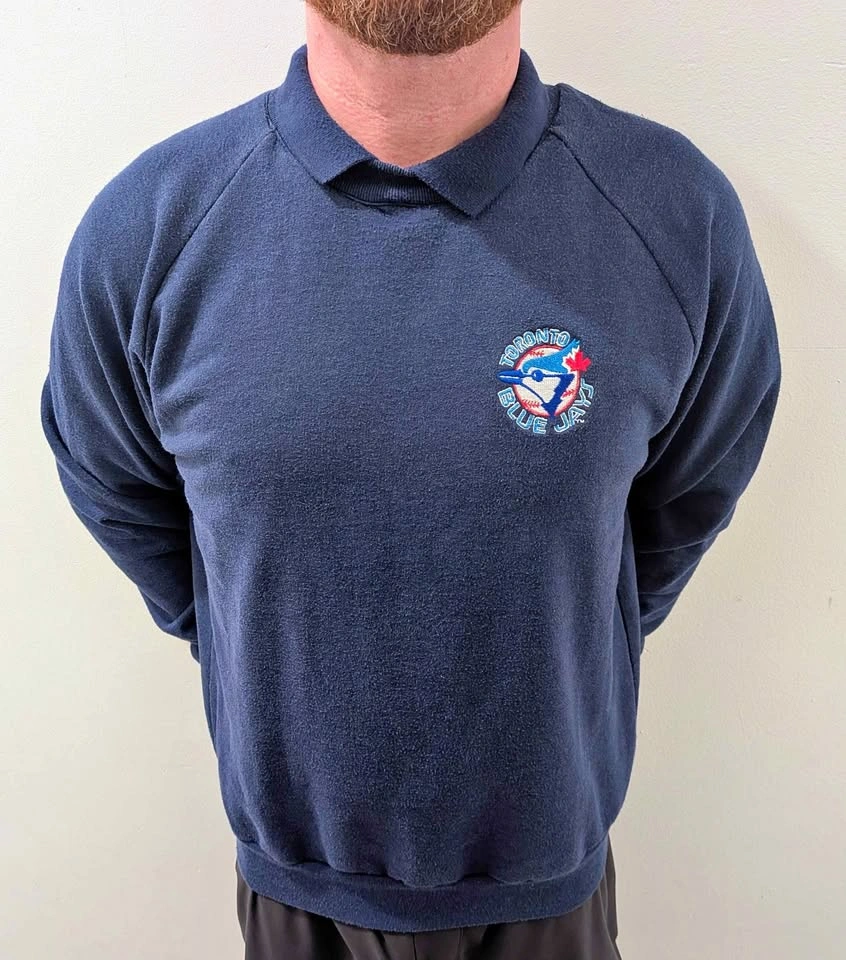 Toronto Blue Jays Navy Blue Polo Sweatshirt With collar