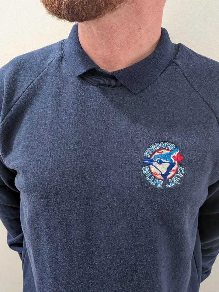 Toronto Blue Jays Navy Blue Polo Sweatshirt With collar - photo 2