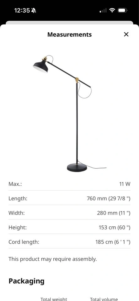 White IKEA floor lamp - photo 3