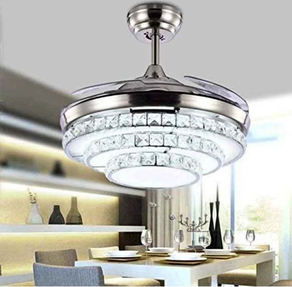 42 Inch Crystal Invisible Ceiling Fan with Lights