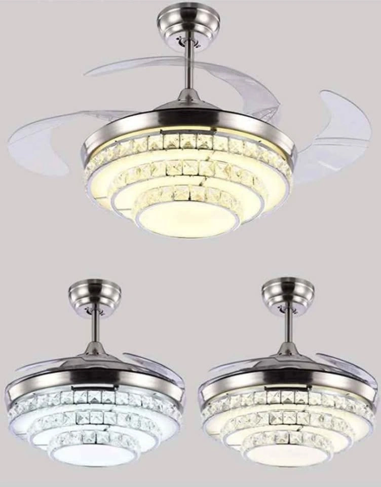 42 Inch Crystal Invisible Ceiling Fan with Lights - photo 4