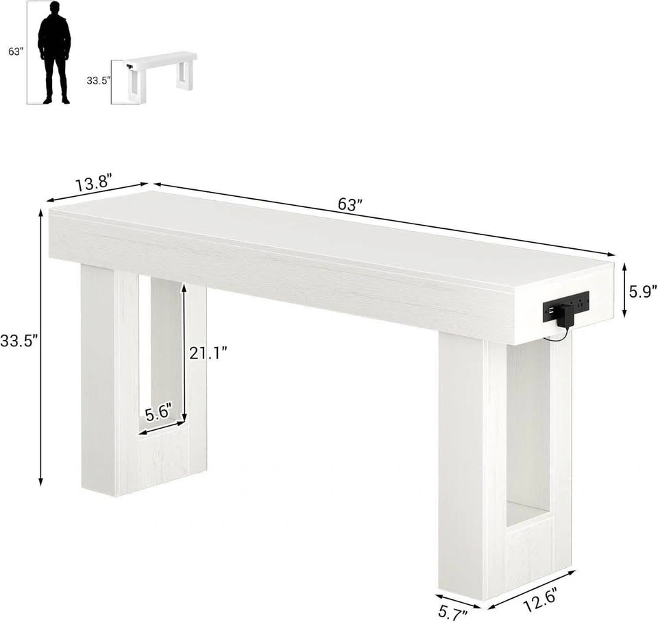 Unikito 63" Farmhouse Console Table - photo 2