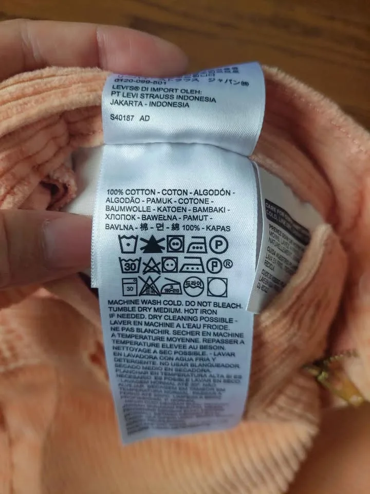 Levi's corduroy cotton pants in peach image indicator(4)