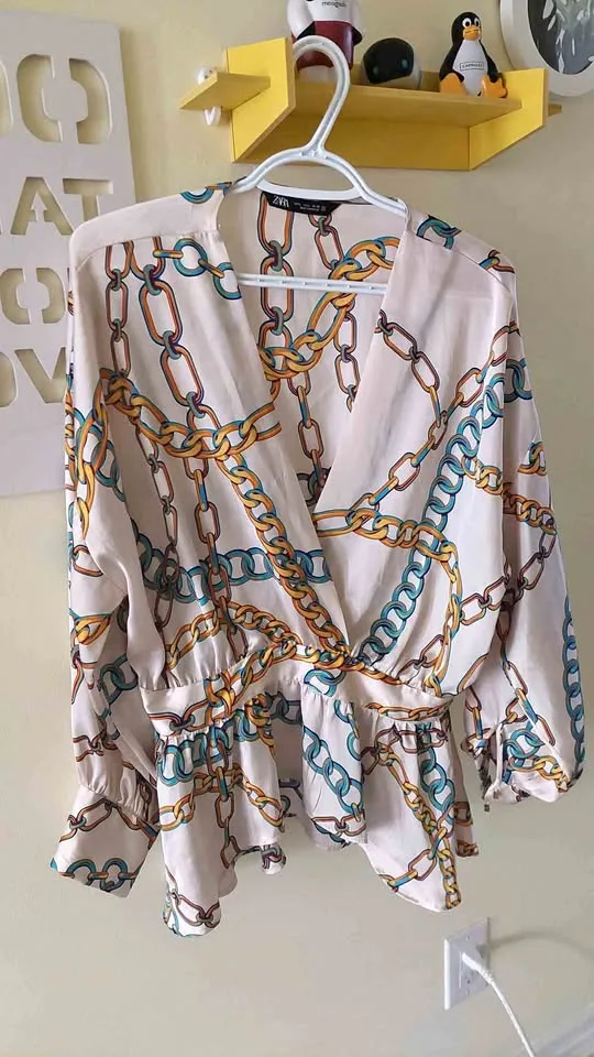Zara print flowy top thumbnail