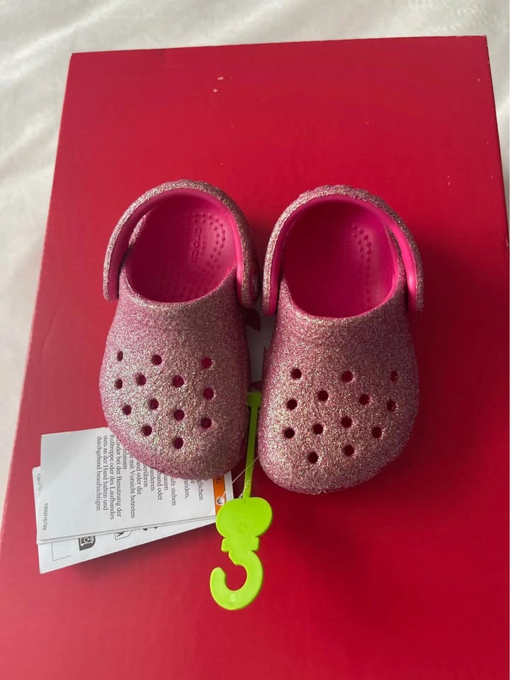 Crocs Kids Classic Iridescent Glitter Pink Clog C4 Toddler - photo 4