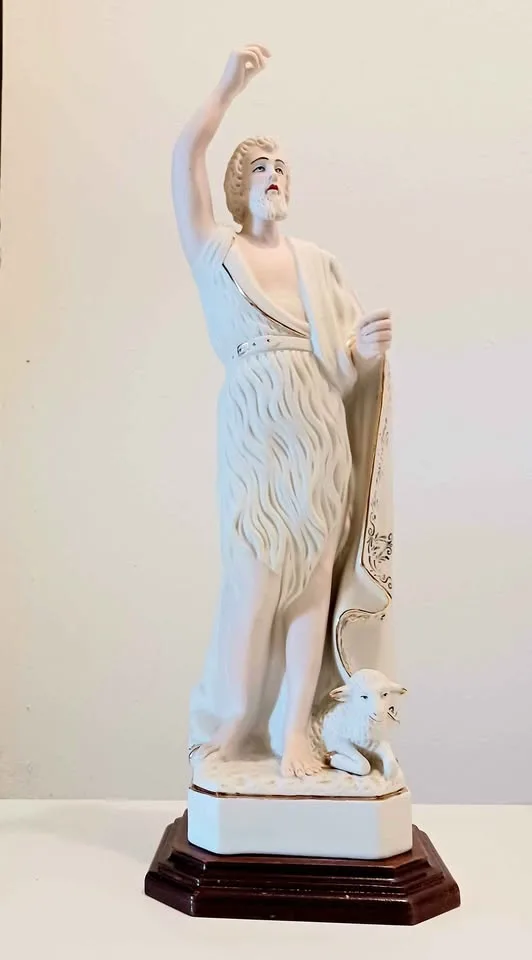 Signed Tall Textured Porcelain Statue thumbnail