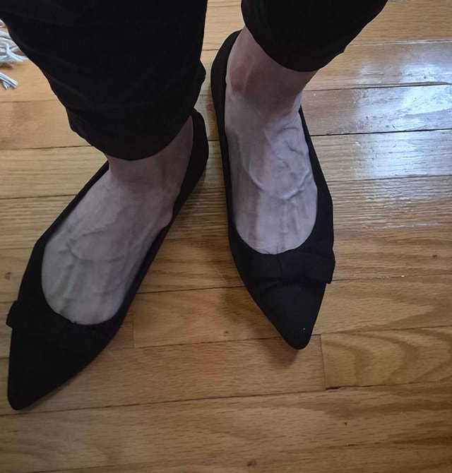 BLACK FLAT SHOES with BOW