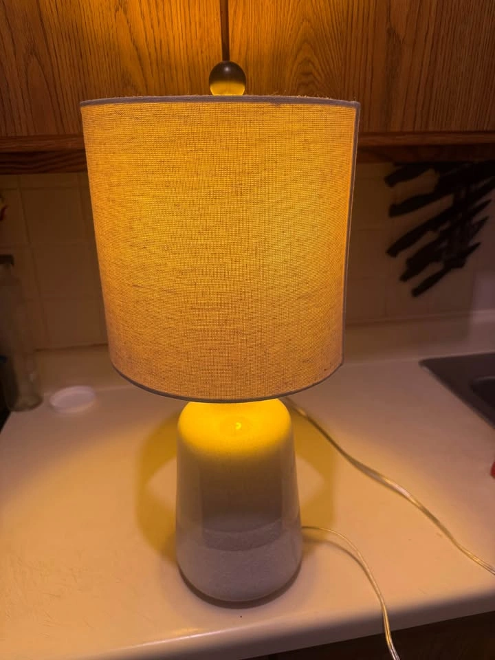 20.5" Ceramic Nightstand Lamps Set of 2, White - photo 2
