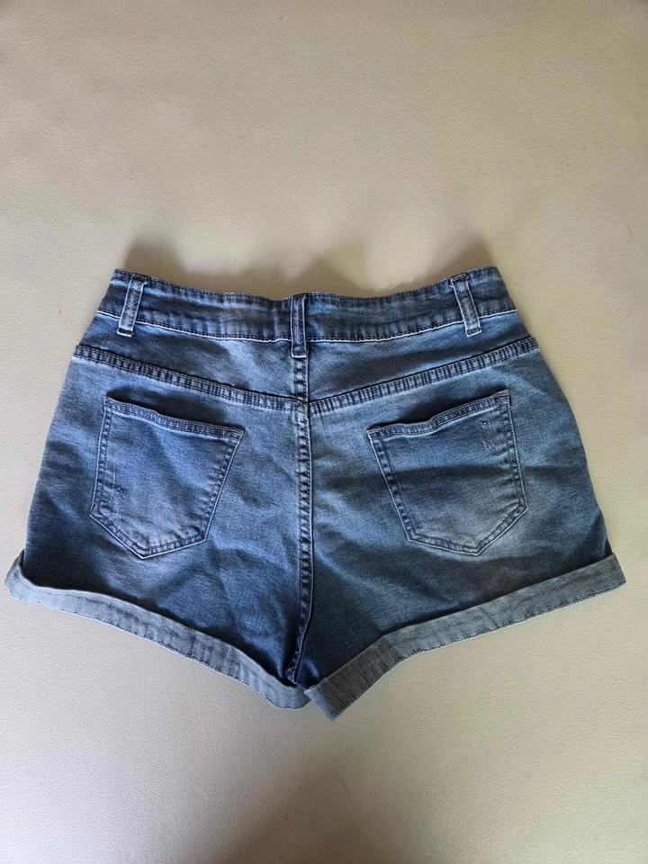 Dark blue stretchy jeans shorts - photo 2