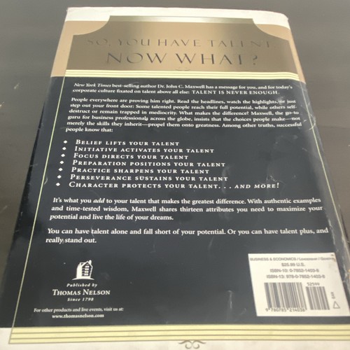 John C. Maxwell Talent Is Never Enough Hardcover Book - photo 2