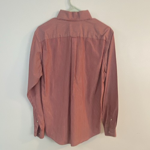 Nautica Slim Fit Non-Iron Red/White Striped Long Sleeve Shirt S - photo 2