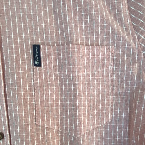 Ben Sherman Men's M Check Pink/White Button-Down Shirt - photo 4