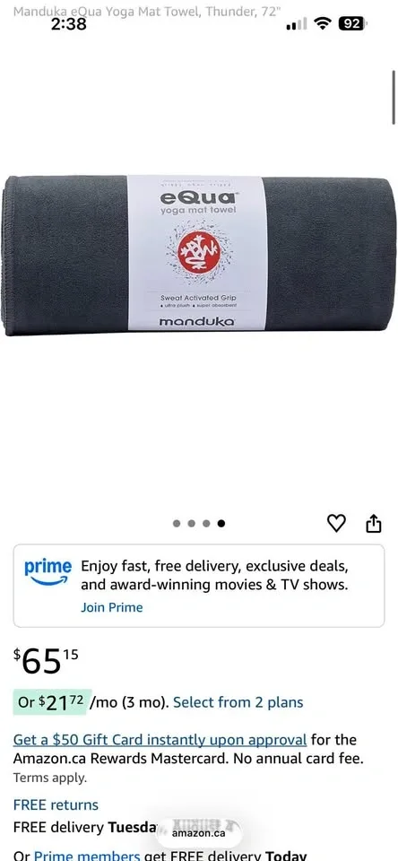 Manduka eQua Yoga Towel