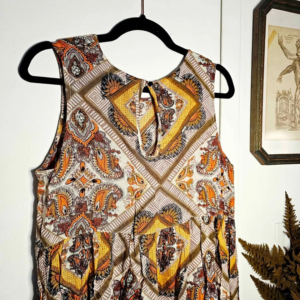 MINKPINK Paisley Babydoll Mini Dress Tunic Size S - photo 5