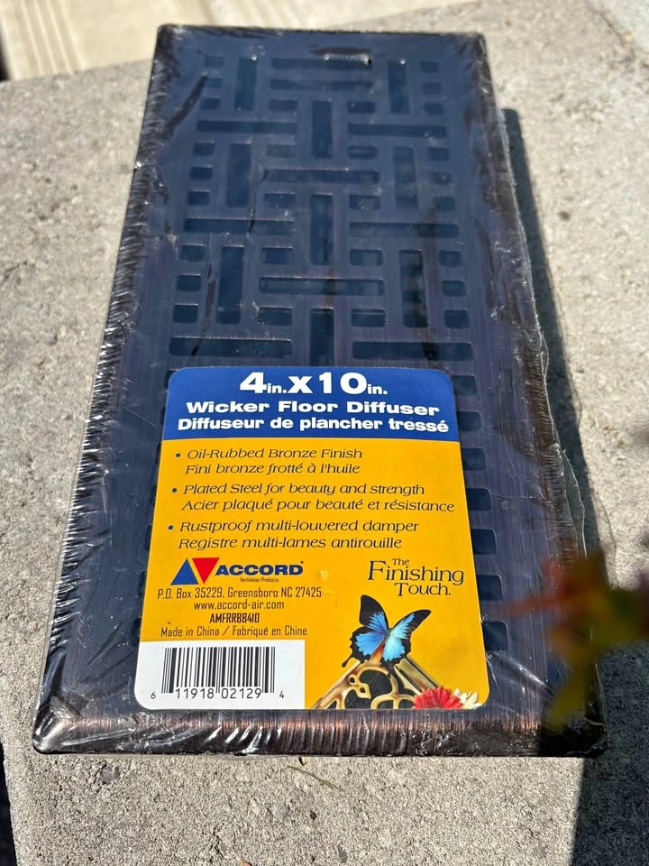 4in. x 10in. Wicker Floor Diffuser in Oil-Rubbed Bronze