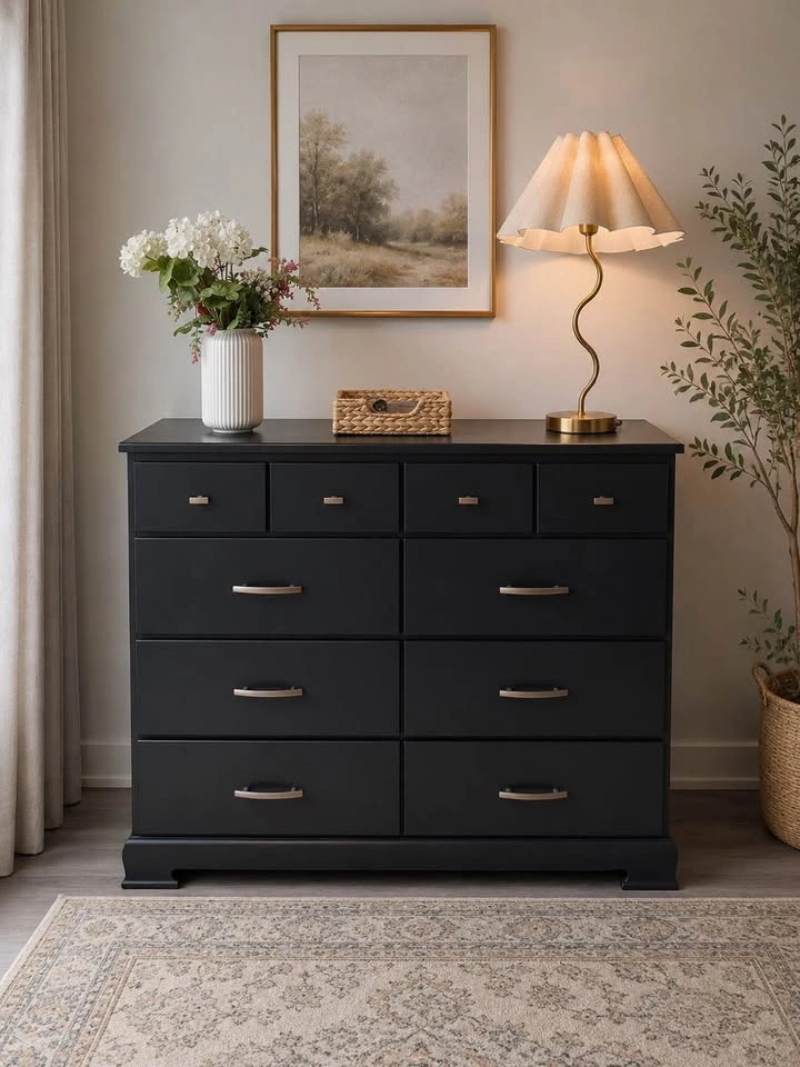 Modern Black Dresser – Freshly Refinished - photo 2