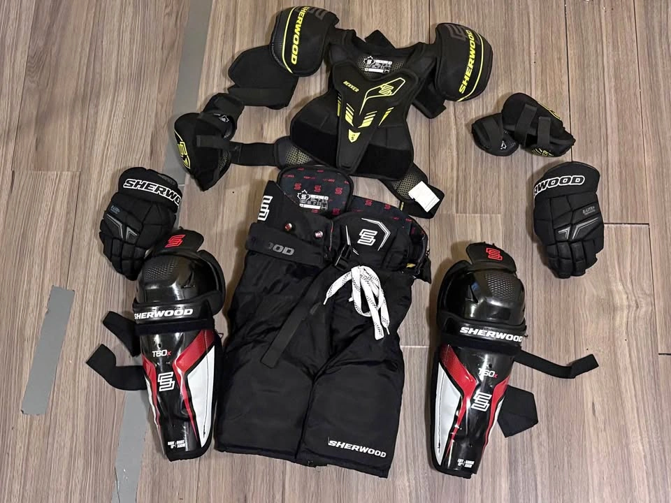 Sherwood Rekker, T60x, and E-Lite Junior Hockey Equipment Set
