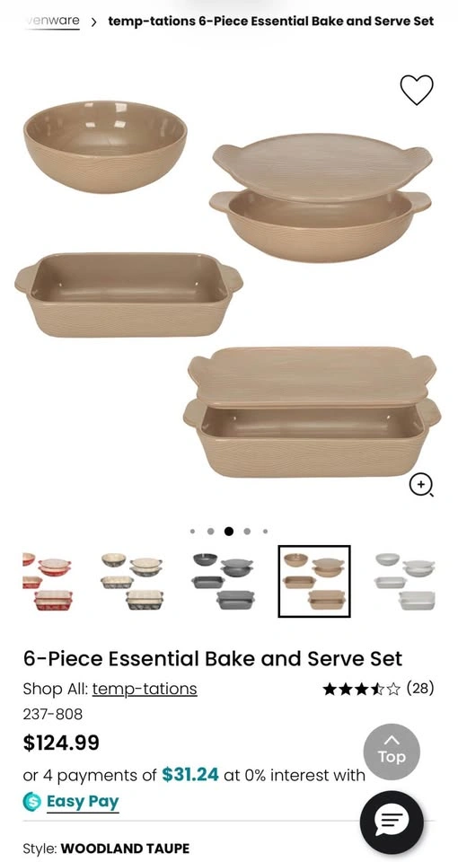 6 piece bake and serve set Like New - photo 2