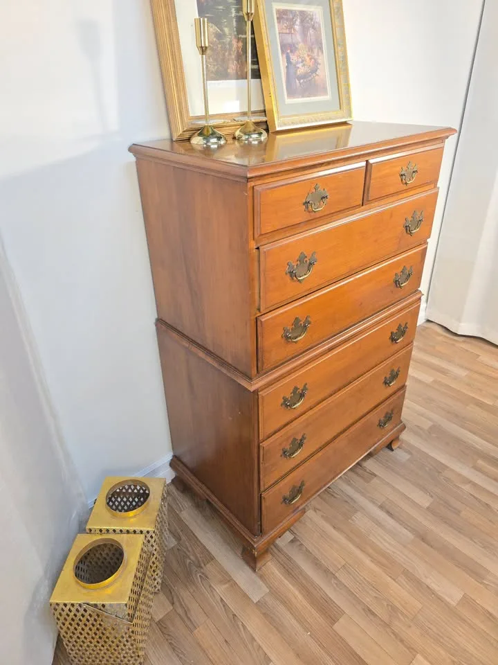 🚚 Delivery + Early American Solid pine Wood 7 drawers 25260 image indicator(4)