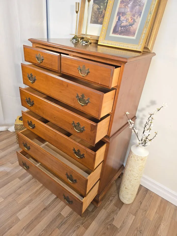 🚚 Delivery + Early American Solid pine Wood 7 drawers 25260 image indicator(6)