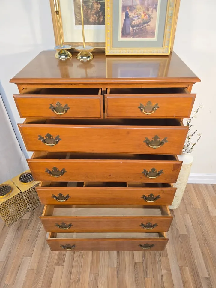 🚚 Delivery + Early American Solid pine Wood 7 drawers 25260 image indicator(7)