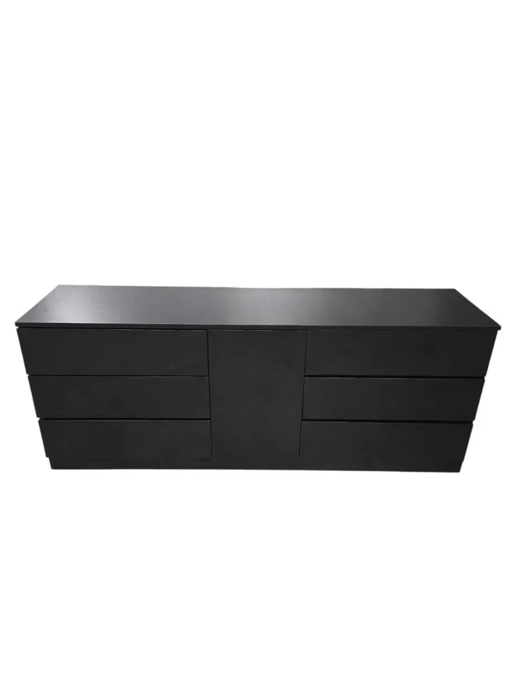 Modern Minimalist Black 6-Drawer Low Dresser image indicator(2)