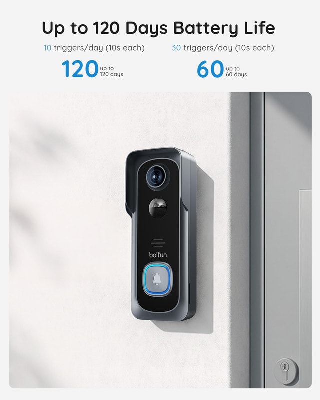 BOIFUN Video Doorbell Camera Wireless – No Subscription Required - photo 4