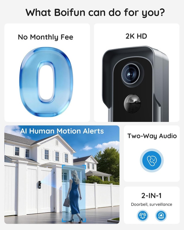 BOIFUN Video Doorbell Camera Wireless – No Subscription Required - photo 5
