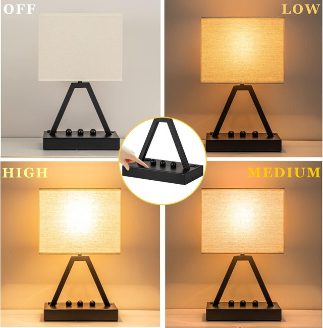 Touch Control Table Lamp, 3-Way Dimmable Desk Lamp with USB - photo 3
