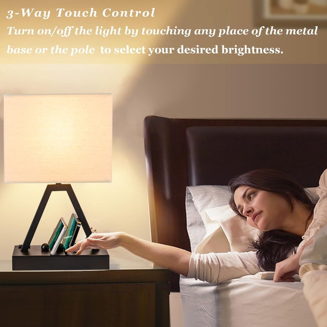 Touch Control Table Lamp, 3-Way Dimmable Desk Lamp with USB - photo 4